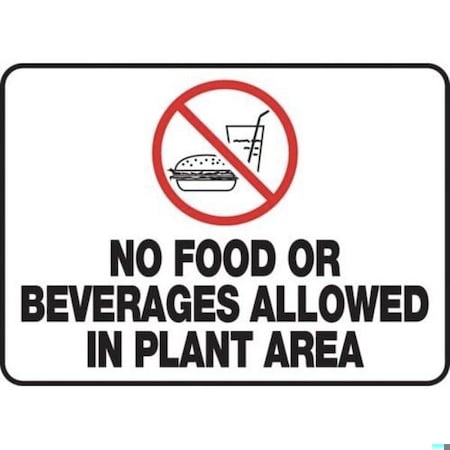 Accuform SAFETY SIGN NO FOOD OR BEVERAGES MHSK537XL MHSK537XL